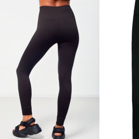 MAGNLENS Biona II Rib Leggings Black Size Medium $95 - Picture 3 of 7